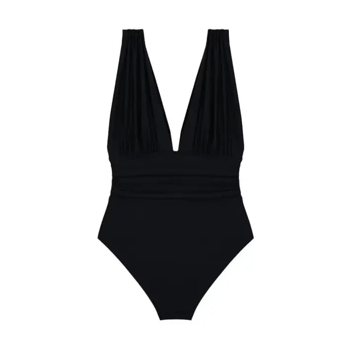 Maillot de bain une pièce noir pour femmes