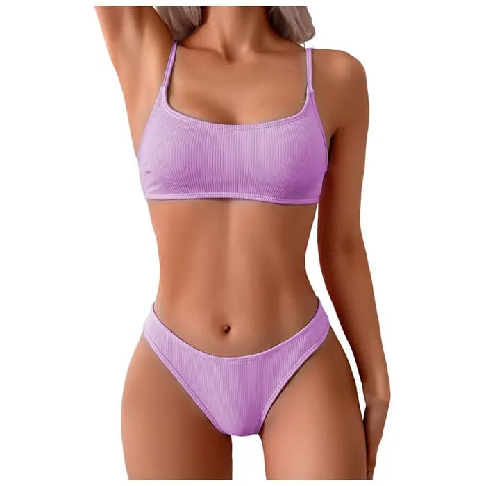 Maillot de bain deux pièces à taille basse pour femmes