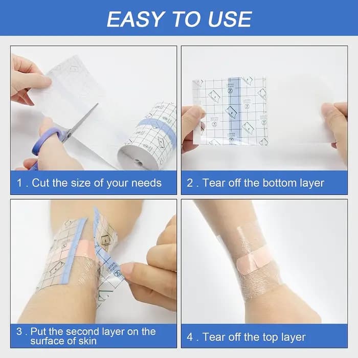 Bandage de soin après tatouage 10m, Film Transparent de douche imperméable, protection de guérison, rouleau de tatouage de seconde peau
