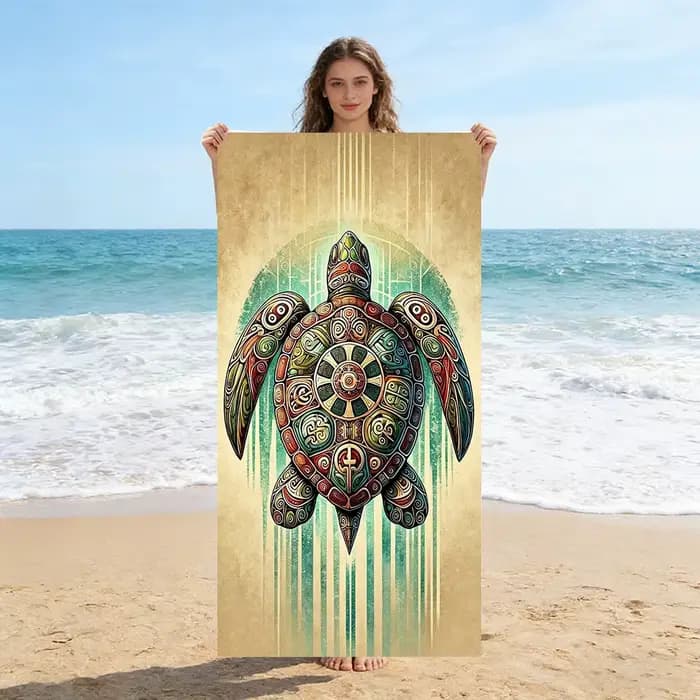 Serviette de plage en forme de tortue de mer