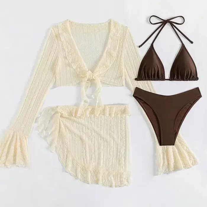 Maillot de bain sexy quatre pièces pour femme 2026