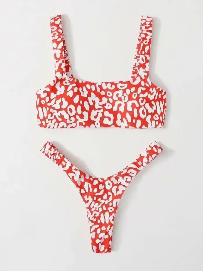Sexy micro bikini 2024 femmes orange imprimé léopard push up rembourré string maillot de bain femme découpé