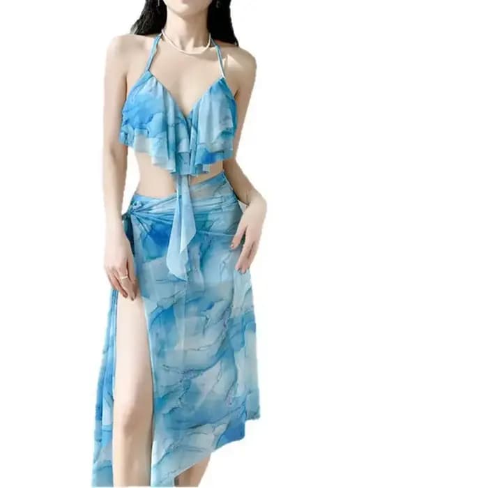 Ensemble bikini trois pièces Lushilao pour femme – Maillot de bain sexy de plage avec design amincissant et couvrant le