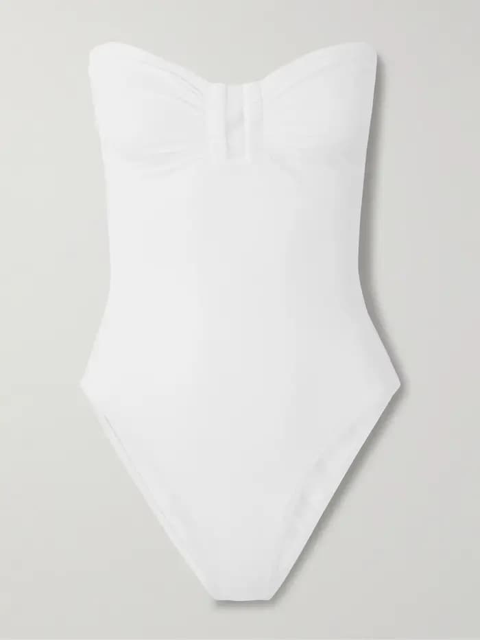 Maillot de bain une pièce de luxe sans bretelles pour femme, rembourré, simple, tendance, pour les vacances, vêtements de plage