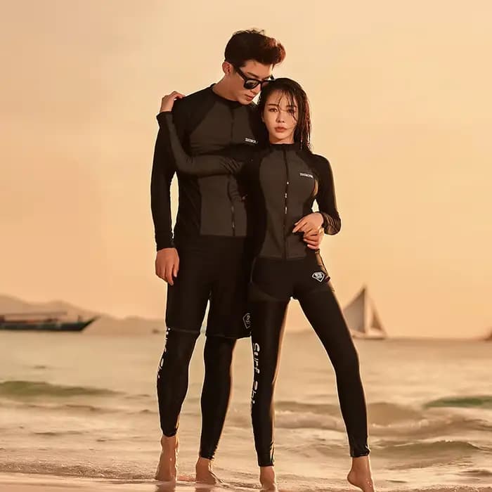 Maillot de bain à manches longues pour hommes et femmes
