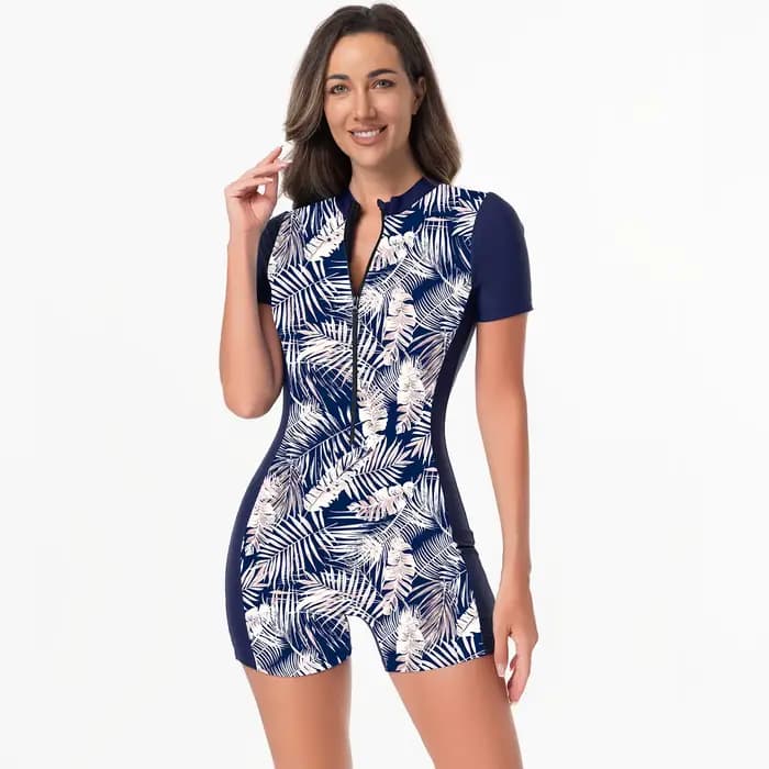 Maillot de bain une pièce imprimé amincissant, combinaison de surf transfrontalière pour femmes, vêtements de natation, séchage rapide, haute élasticité, Polyester
