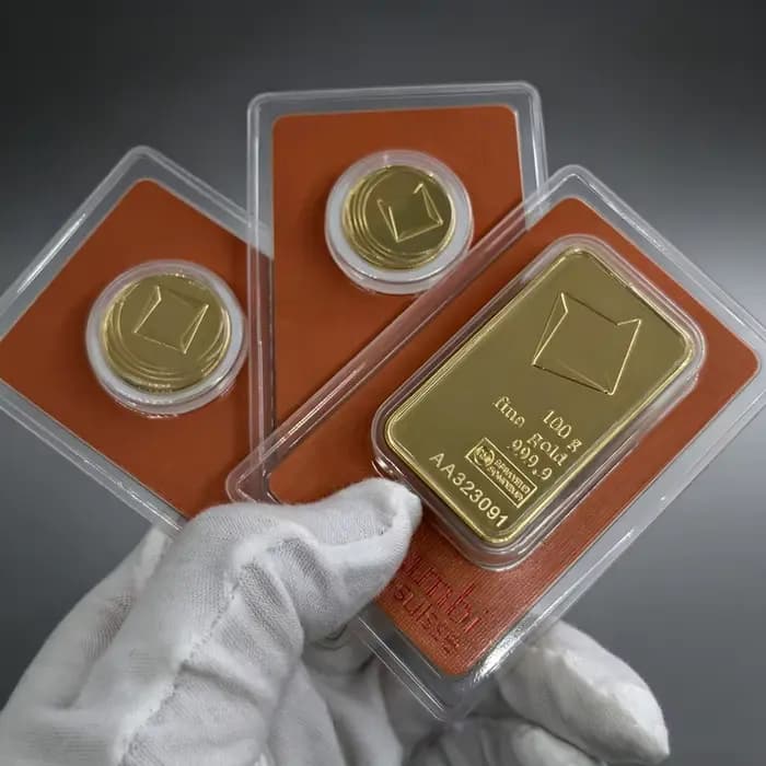 Orange 5g 20g 100g Barre plaquée or VB de haute qualité, non magnétique, lingot plaqué or, emballage scellé, objets de collection, cadeau d'affaires
