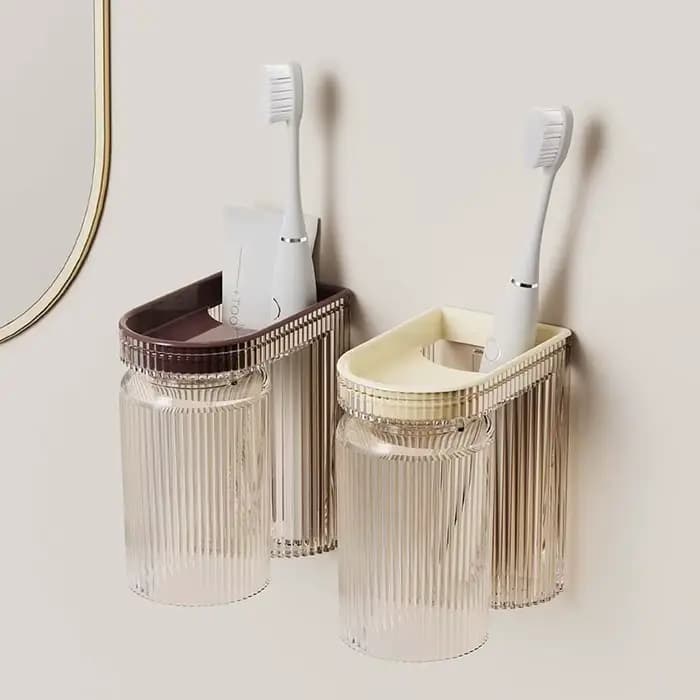 Ensemble de gobelets magnétiques pour bain de bouche, avec porte-brosse à dents et distributeur de dentifrice, conception murale pour salle de bain
