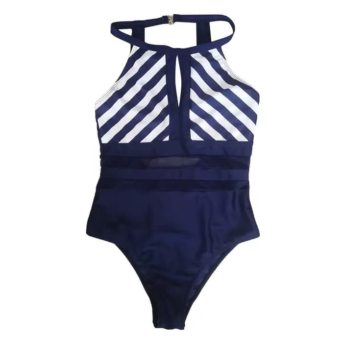 Maillot de bain une pièce dos nu pour femmes, Vintage, maille épissure, body de natation, sport, vêtements de plage, d'été