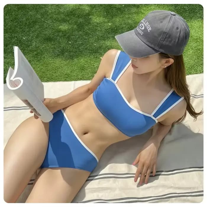Maillot de bain bikini deux pièces minimaliste et conservateur pour femme