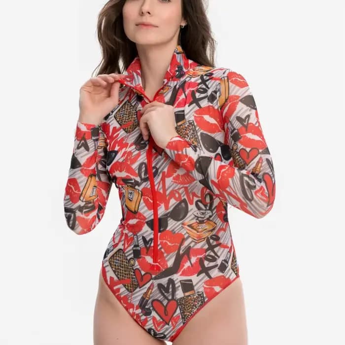 Maillot de bain transparent imprimé à séchage rapide 2026 pour femme