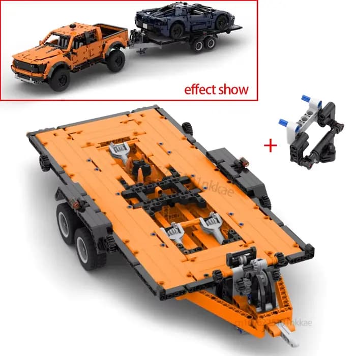 NOUVEAU Remorque F-150 Raptor inclinable avec treuil, blocs de construction techniques, briques d'assemblage DIY, jouet pour enfants, cadeau