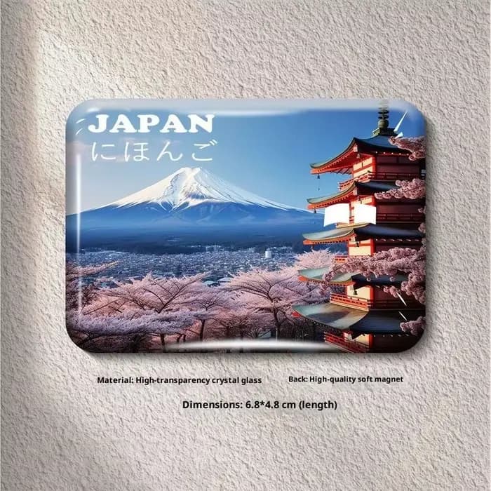 Aimants de réfrigérateur en verre haute transparence, Souvenir de voyage japonais, montagne Fuji, paysage de ville japonaise de Tokyo, Sitcker de réfrigérateur