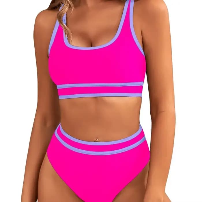 Maillot de bain bikini sexy pour femme, deux pièces, design tendance fendu, mode transfrontalière, tenue de piscine et de plage