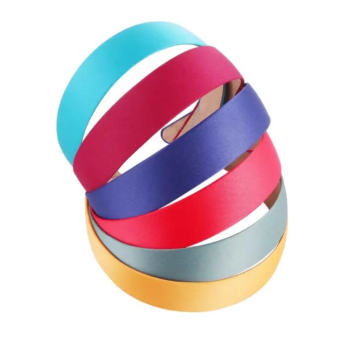 1/2 pièces plaine 3CM de large bandeau en Satin filles tissu couvert bandeaux en résine cerceau de cheveux en plastique