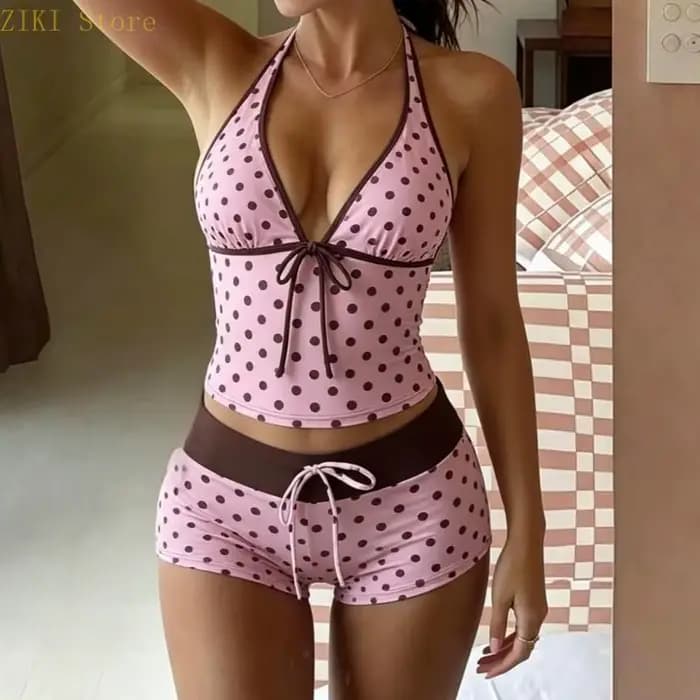 H4GF Ensemble 2 pièces pour Maillot bain tankini avec short Vintage