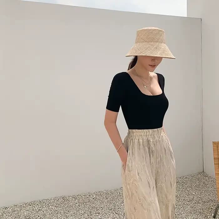 Version coréenne couleur unie évider maillot de bain conception mince maille coupe dos nu