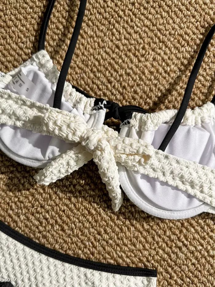 Ensemble bikini 3 pièces blanc 2026 pour femme