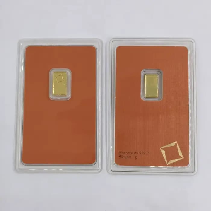 Orange 5g 20g 100g Barre plaquée or VB de haute qualité, non magnétique, lingot plaqué or, emballage scellé, objets de collection, cadeau d'affaires