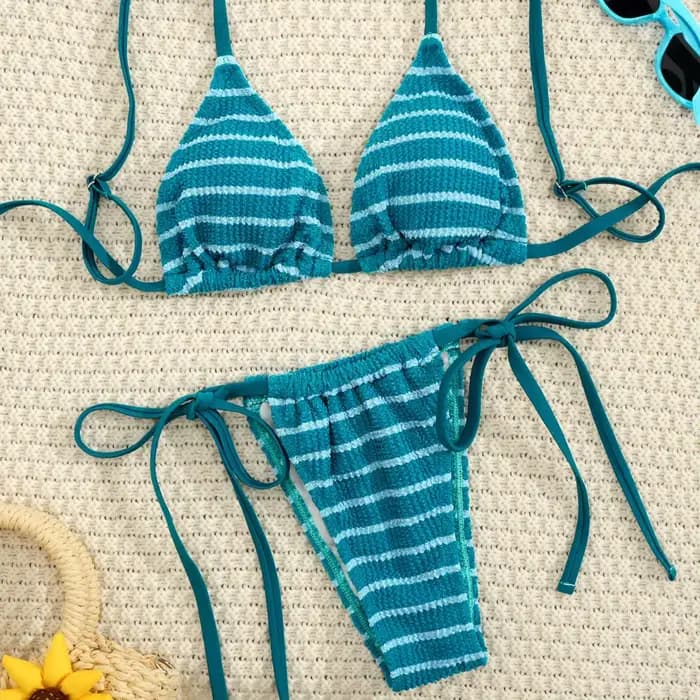 2026 Ensemble de bikini sexy à rayures pour femme, maillot de bain brésilien, tenue de plage, maillot de bain de piscine, micro-maillot de bain, Biquíni Brasileiro