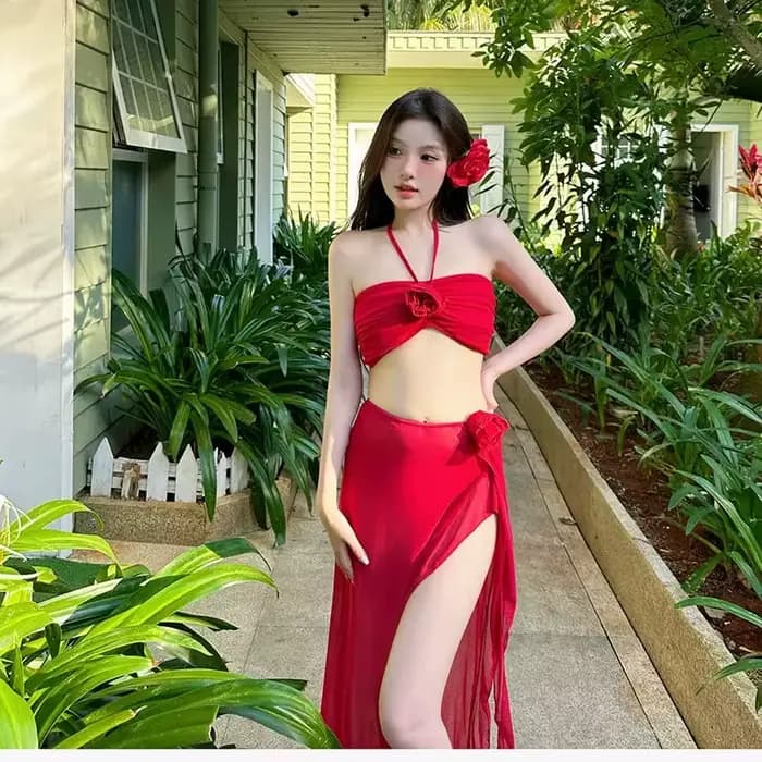 Ensemble Bikini Invisible Push Up coupe V petit grand buste maillots de bain été évasion minceur Sexy pur Chic influenceur station de plage 