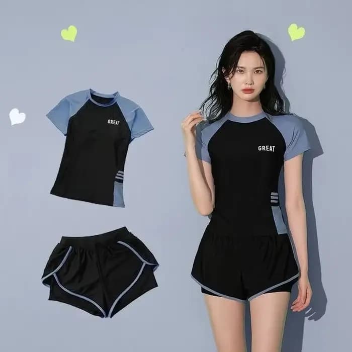 Maillot de bain deux pièces à manches courtes