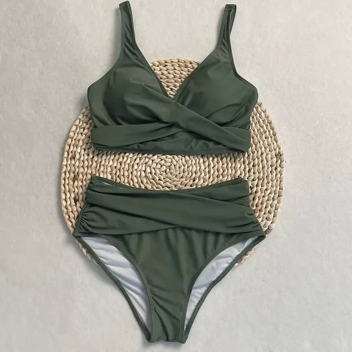 Maillot de bain dames femmes taille haute Bikini ensembles sport deux pièces maillots