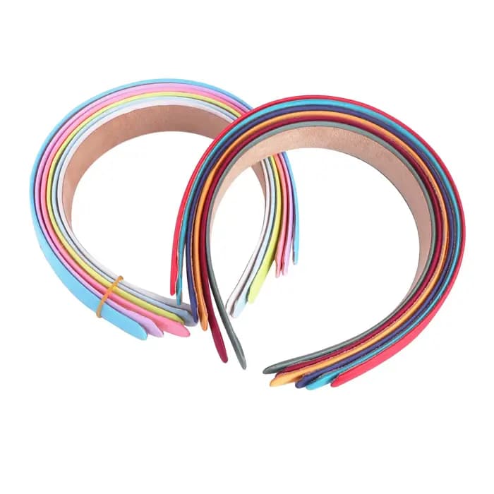 1/2 pièces plaine 3CM de large bandeau en Satin filles tissu couvert bandeaux en résine cerceau de cheveux en plastique