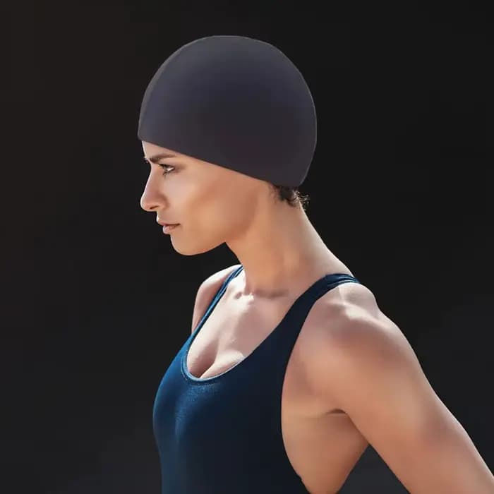 Bonnet de bain en silicone élastique avec protection des oreilles
