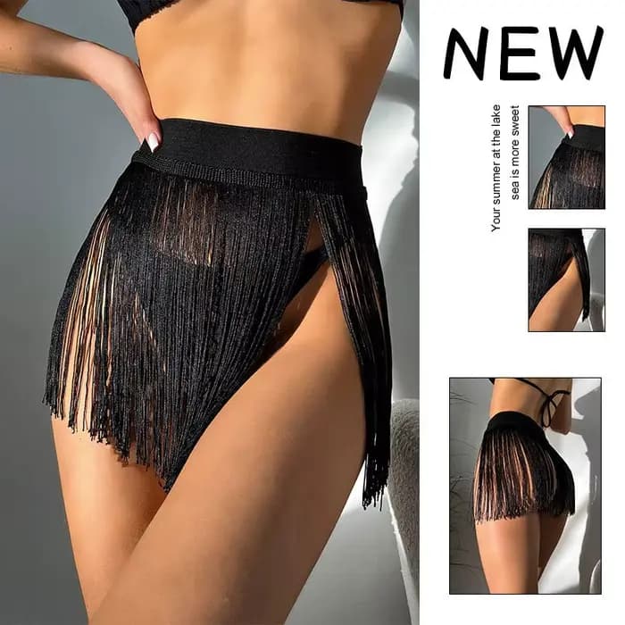 Maillot de bain 2025 nouvelle jupe courte à franges chemise de station de plage