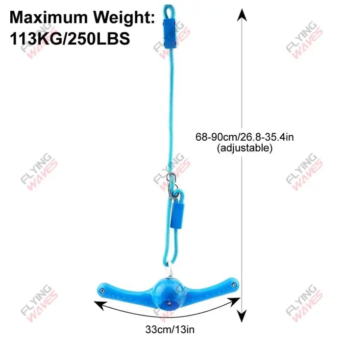 Balançoire Twister pour enfants 360 ° Balançoire à poignée rotative réglable pour aire de jeux, arrière-cour, accessoires d'entraînement Ninja Slackline, fixation de balançoire