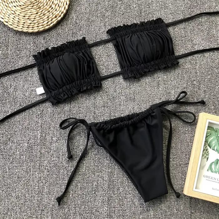 Bikinis froncés Sexy String Maillot De Bain femmes Extrem