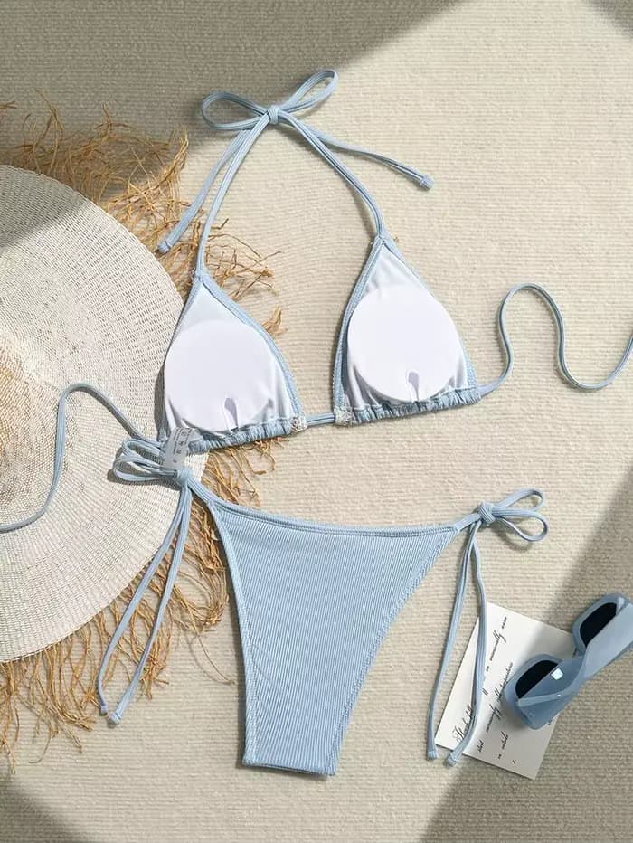 Femmes Sexy Halter Triangle Bikini Top 2025 nouveauté maillots de bain avec coquille et étoile de mer Design à la mode
