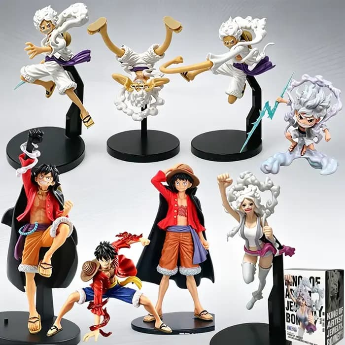 Figurines d'Anime One Piece - Ensemble Gear 5 Luffy Jewelry Bonney - Figurine d'Action en PVC - Modèle de Collection - Décoration de Bureau - Cadeau d'Anniversaire