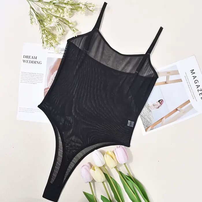Maillot de bain une pièce en maille transparente, Sexy, coupe haute, pour femmes, String extrême, Monokini, pour baigneurs