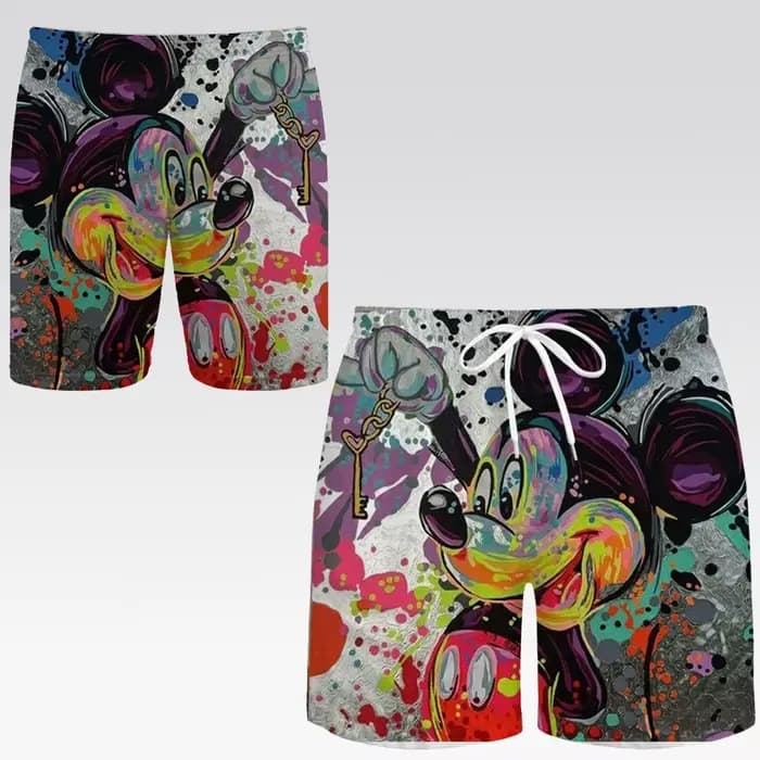 Short de plage imprimé Disney Mickey pour hommes