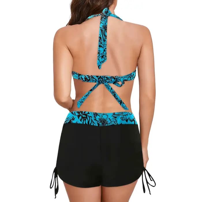Maillot de bain deux pièces taille haute pour femme