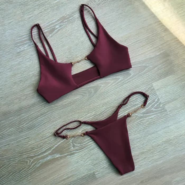 Micro Bikinis 2026 Sexy femmes maillots de bain femme creux maillots de bain brésilien Bikini solide maillots de bain maillots de bain Bandeau Biquini