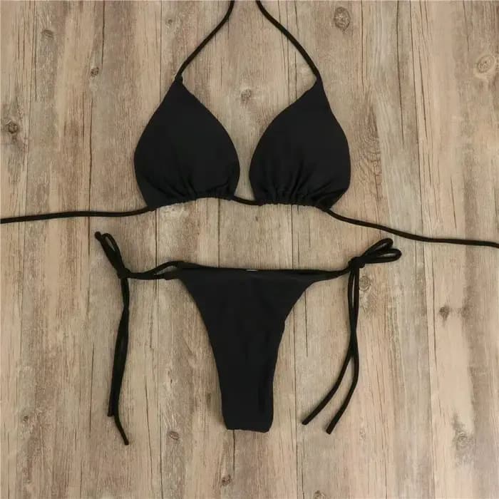 Femmes string Bikini ensemble côté cravate Sexy maillot de bain Style bandeau