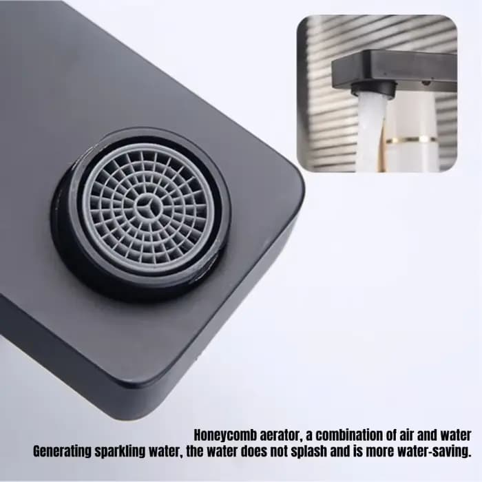 Robinet de lavabo noir pour salle de bain, mitigeur ABS chaud et froid, robinet de cuisine à poser sur comptoir