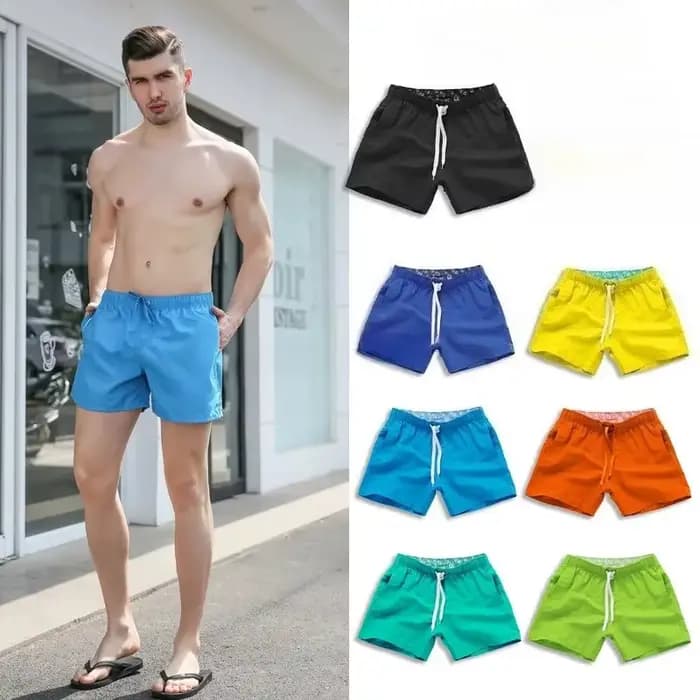 Short de bain décontracté pour homme à séchage rapide, avec cordon de serrage à la taille, idéal pour la plage, le surf, la course et le sport, avec poches latérales