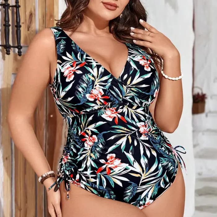Nouveau Maillot de Bain Une Pièce Imprimé Grande Taille Sexy avec Cordon de Serrage pour Femme Enceinte 2026 – Idéal pour la Natation (Importation Transfrontalière)