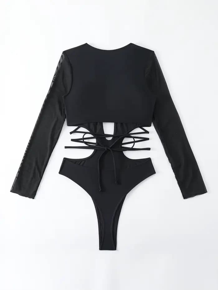 Femmes une pièce maillot de bain à manches longues maillots