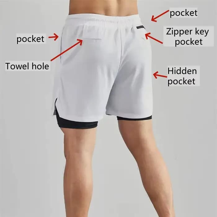 Short de boxe d'été 2 en 1 pour hommes