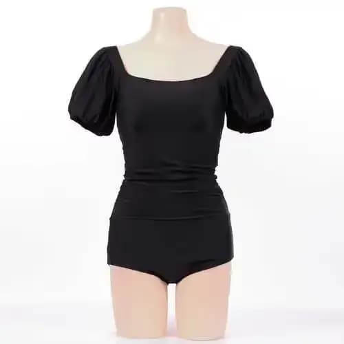 Maillot de bain une pièce à la mode avec manches lanternes et design dos nu pour femme