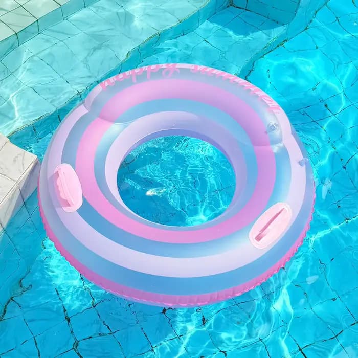 Flotteurs gonflables pour piscine et lac - Bouées rayées, tubes de piscine, anneaux de natation, flotteurs pour décorations de fête à la plage et à la piscine