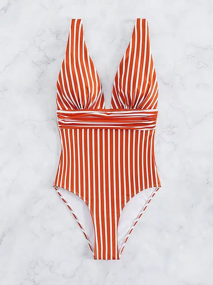 Nouveau Maillot de Bain Rayé Sexy Femme 2026