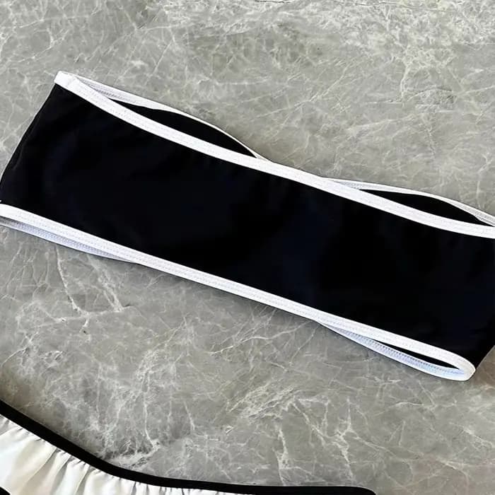 Maillot de bain deux pièces sans bretelles pour femme