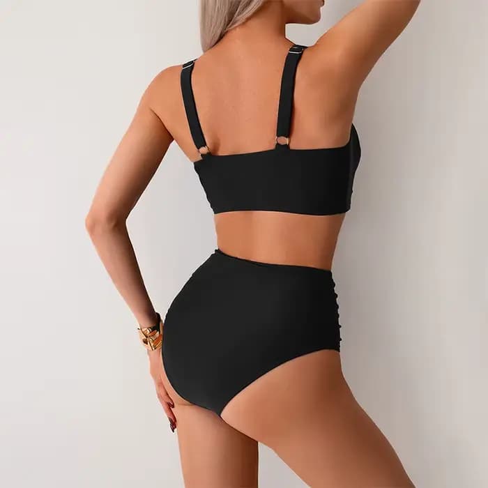 Taille haute femme deux pièces maillot de bain