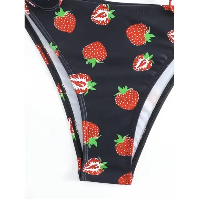 2025 Maillot de bain bikini imprimé fraises sexy